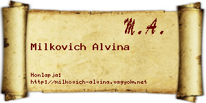 Milkovich Alvina névjegykártya